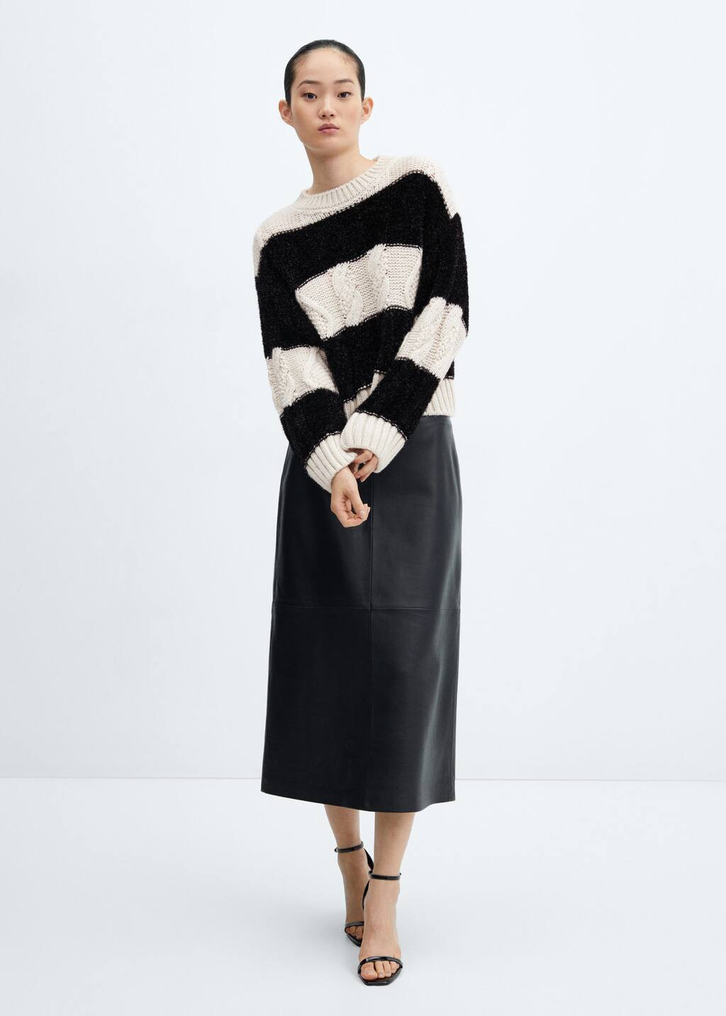 Knitted braided stripes sweater | MANGO (US)