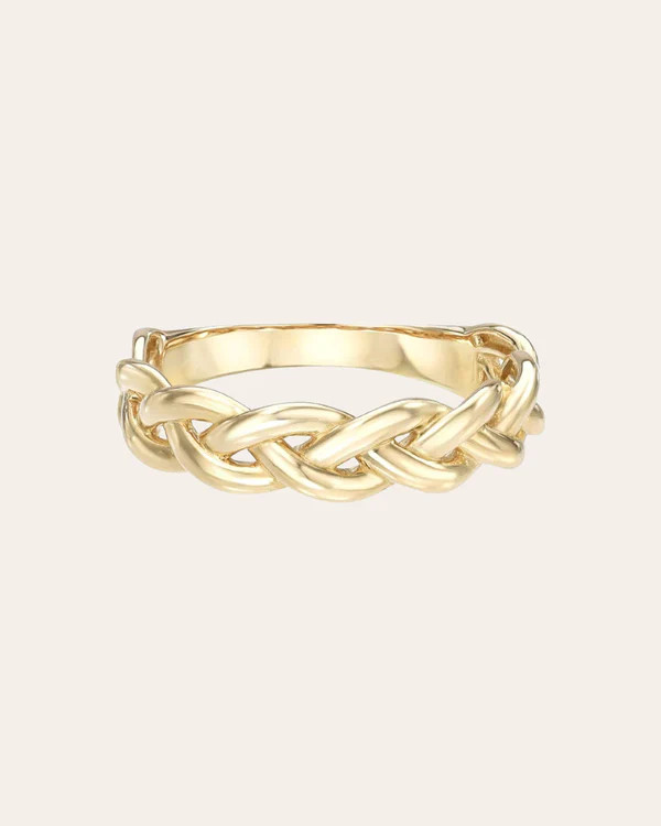 14k Gold Woven Band | Zoe Lev Jewelry