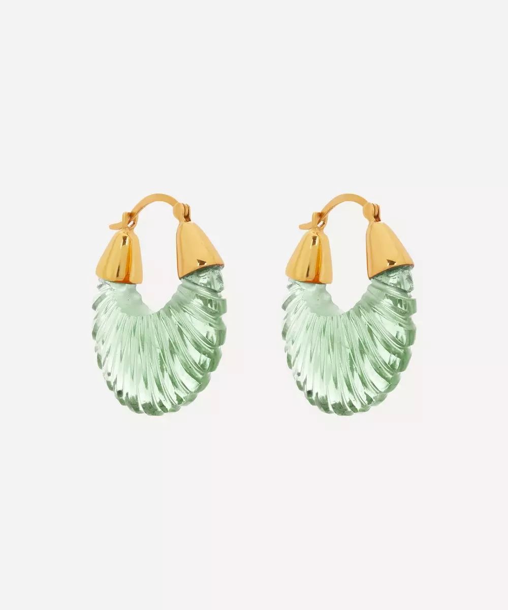 Gold-Plated Etienne Glass Hoop Earrings | Liberty London (UK)