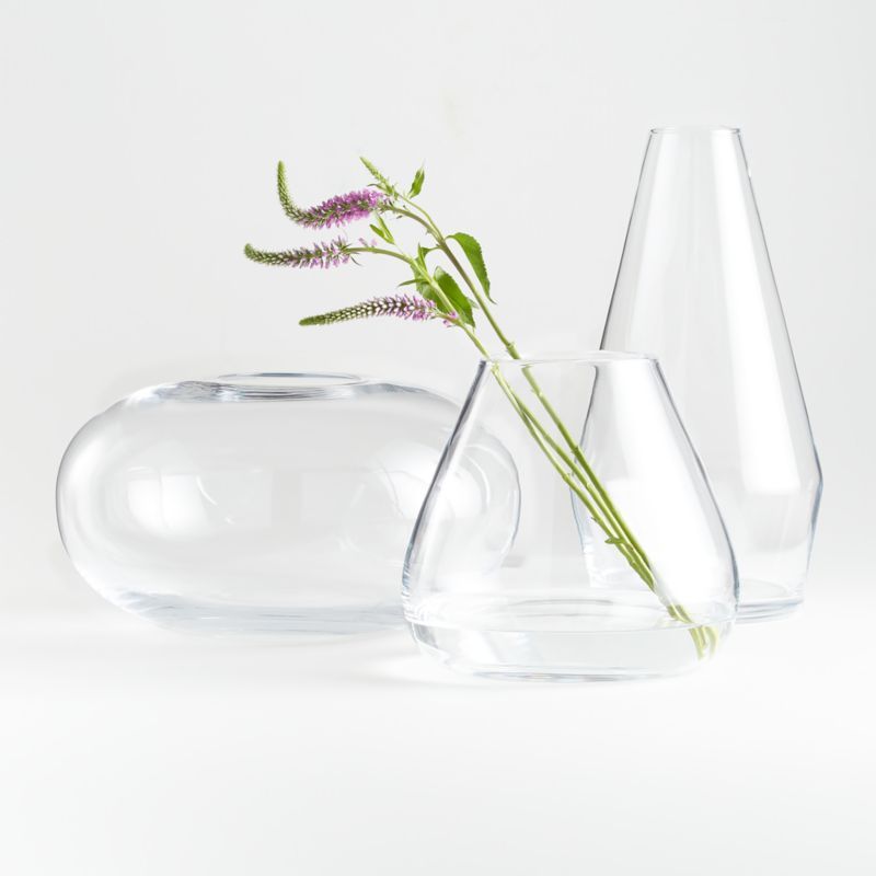 Laurel Clear Vases | Crate and Barrel | Crate & Barrel