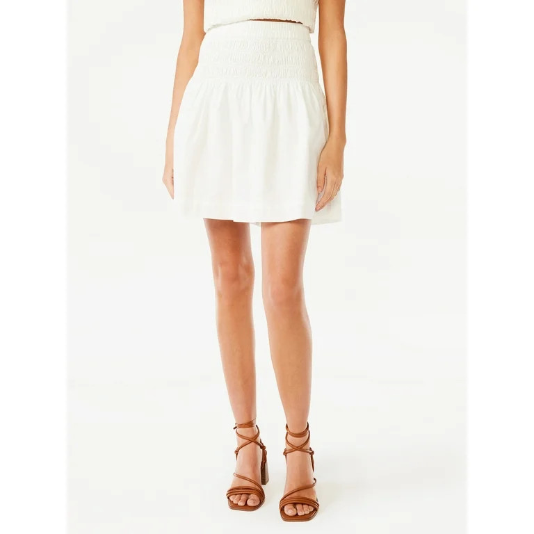 Free Assembly Women's Pull On Smocked Mini Skirt | Walmart (US)