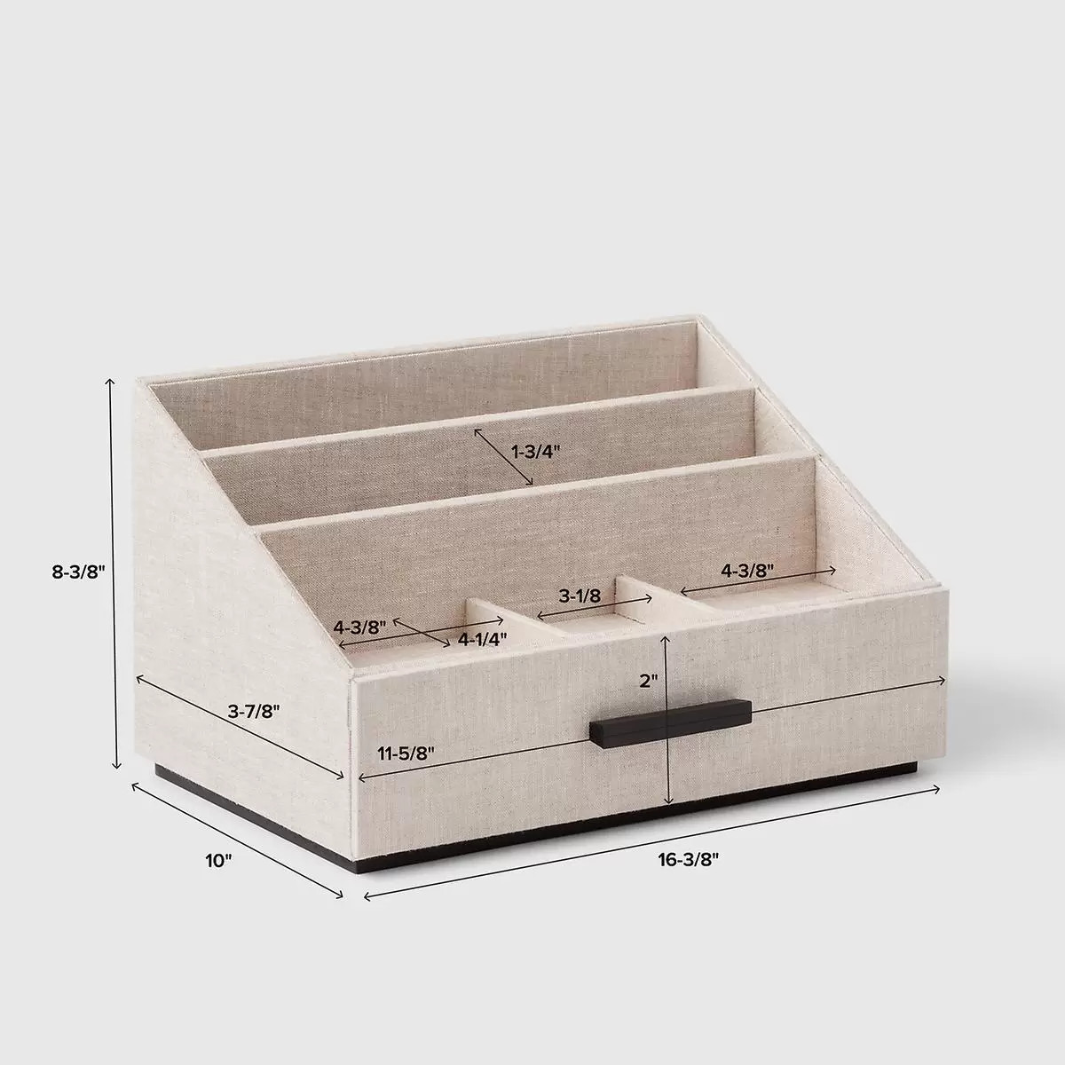 Marie Kondo Harmony Linen Desktop Organizer with Drawer | The Container Store