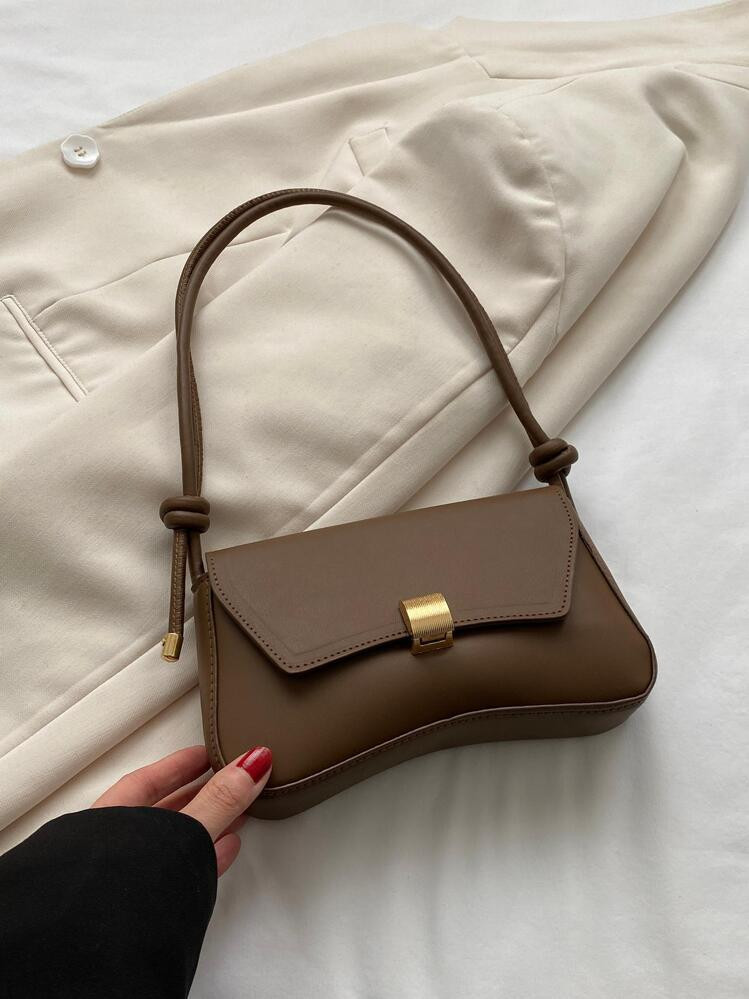 Retro Lightweight,Business Casual Chocolate Brown Flap Bag Vintage PU For Teen Girls Women Colleg... | SHEIN