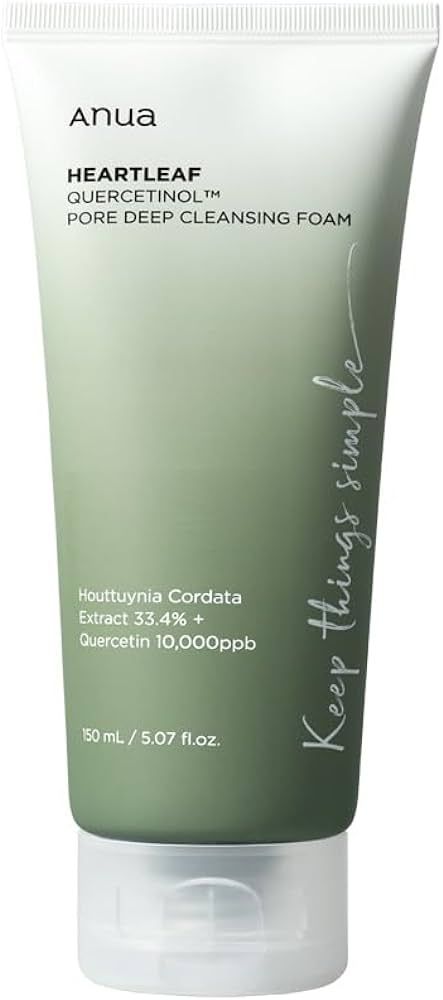 ANUA Heartleaf Quercetinol Pore Deep Cleansing Foam, 5.07 fl oz (150 ml) | Amazon (US)