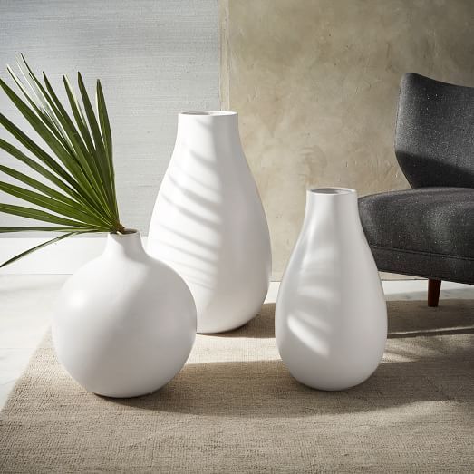 Oversized Pure White Ceramic Vases | West Elm (US)