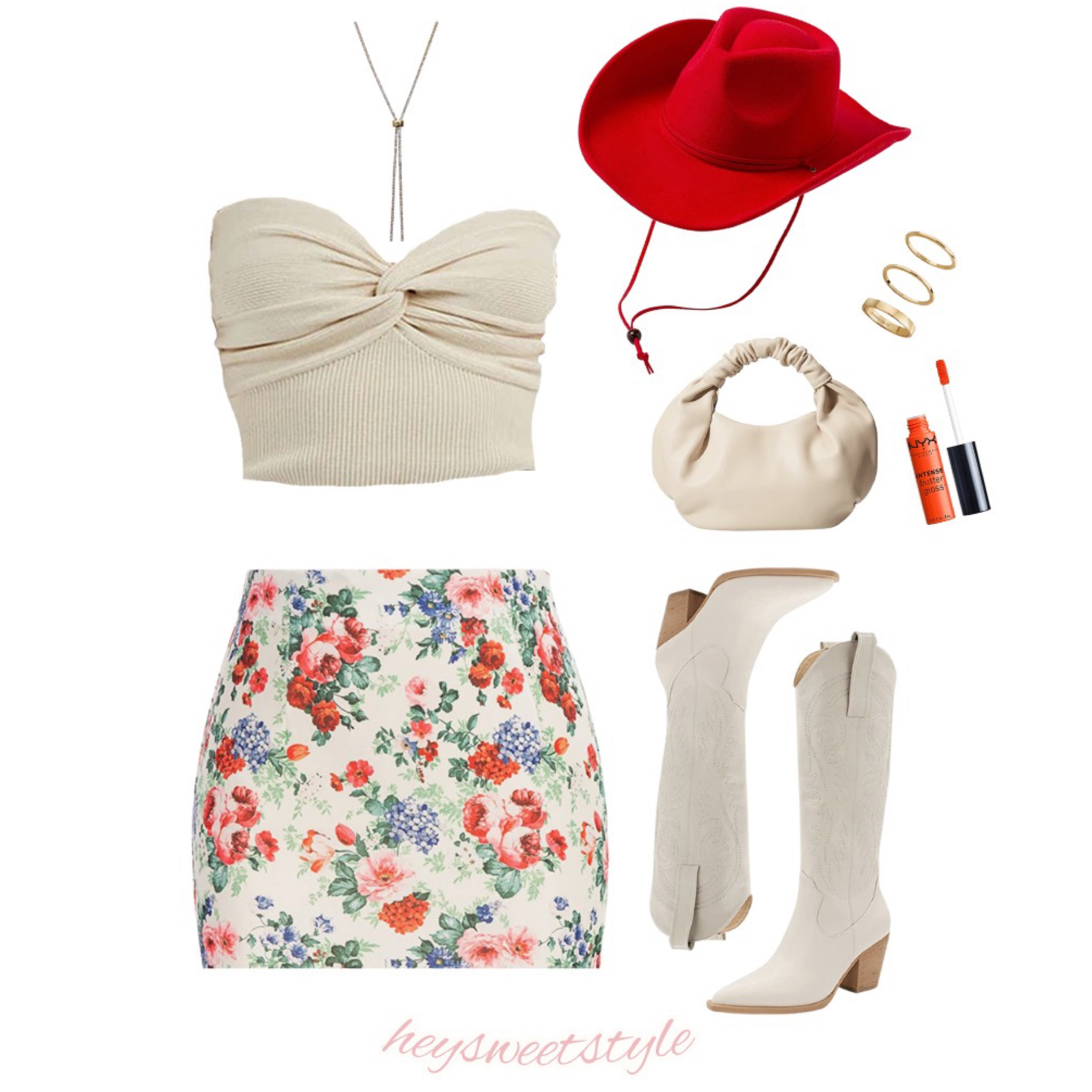 Red floral country concert cowgirl. All on Amazon! ❣️

#LTKsalealert #LTKunder100 #LTKunder50