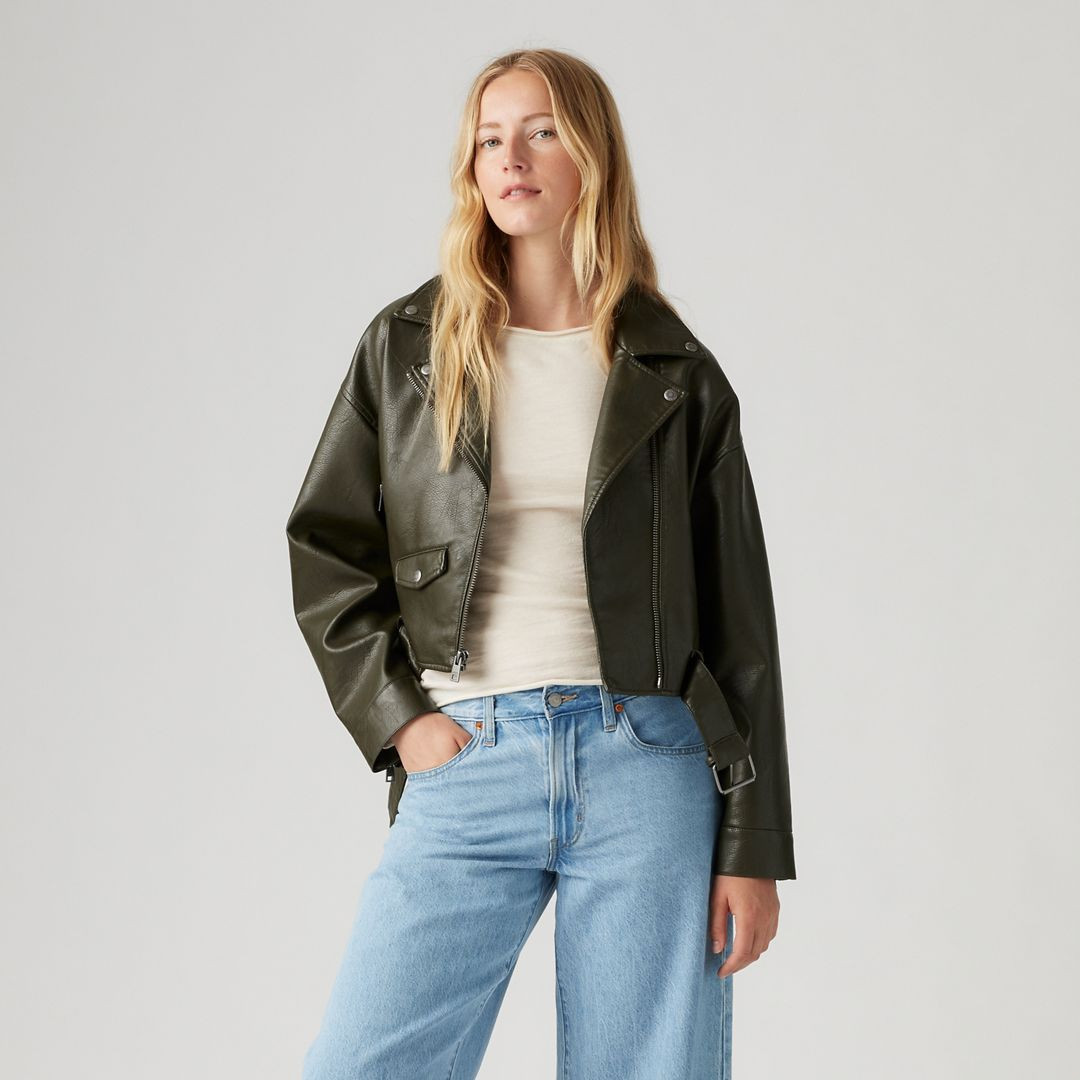 Levi's Belted Crop Moto Jacket - Women's L | Levi's US
