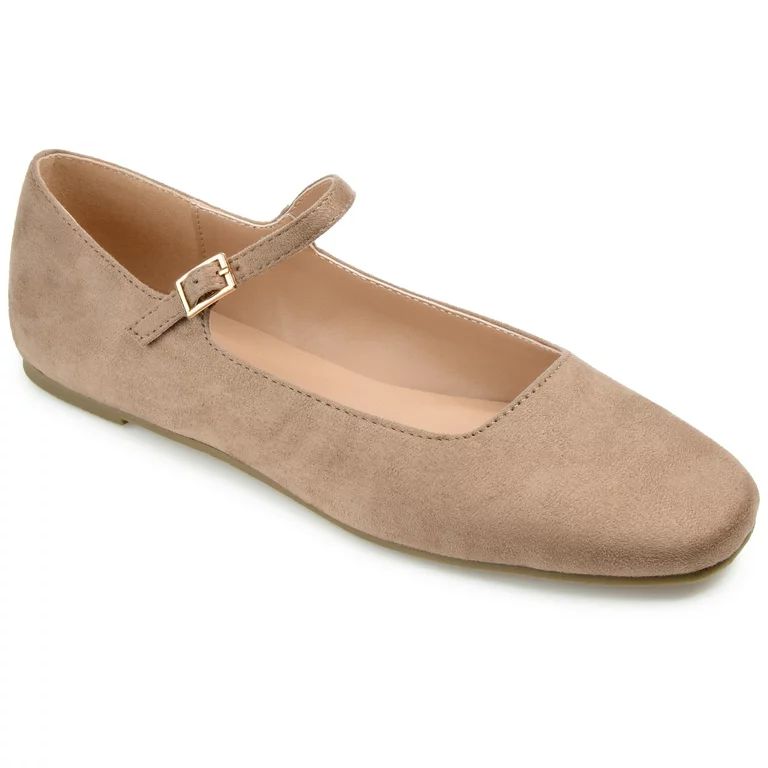 Journee Collection Women's Carrie Buckle Square Toe Mary Jane Flats | Walmart (US)