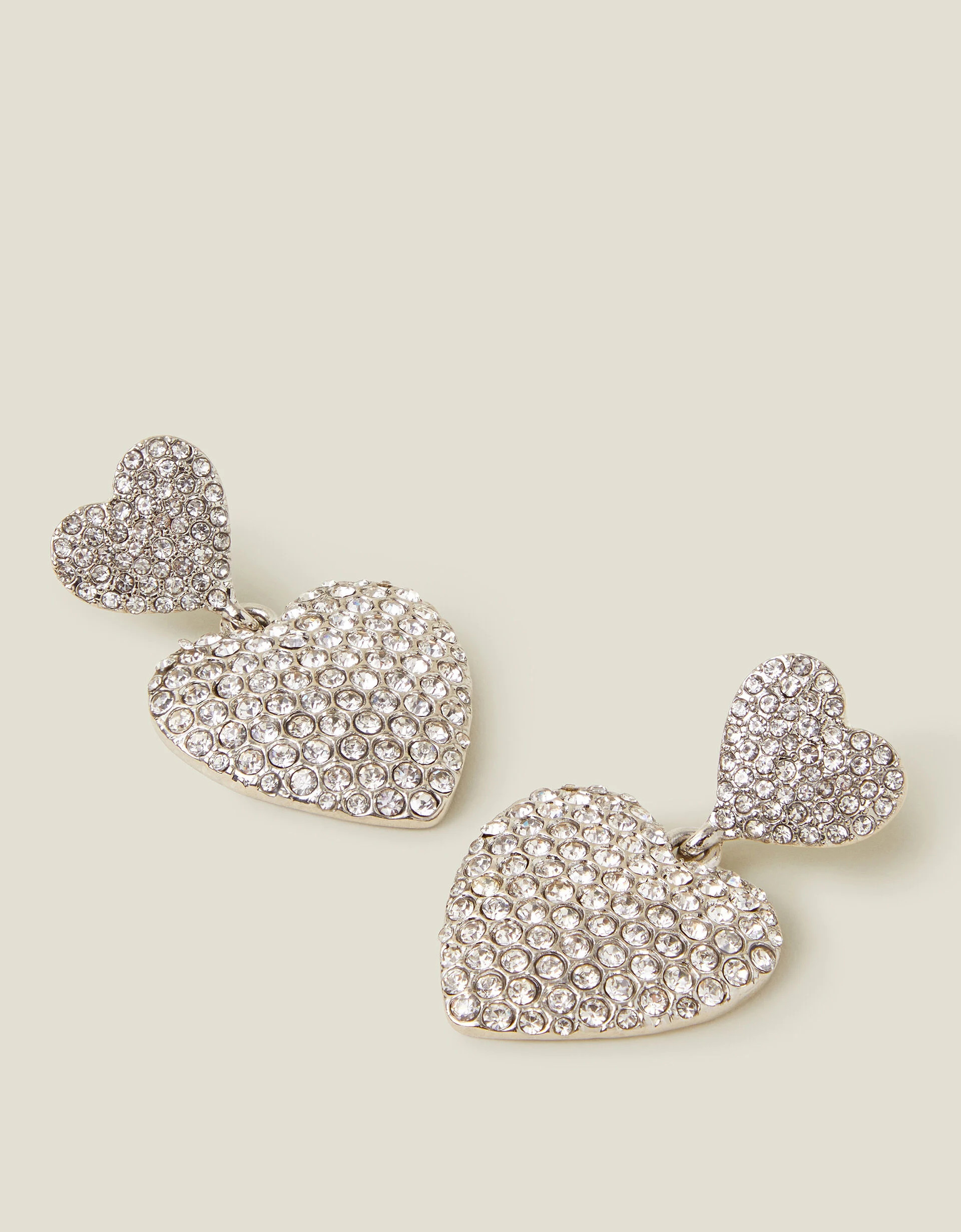 Pave Double Heart Earrings | Accessorize (Global)