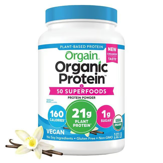 Orgain Organic Protein + 50 Superfoods Powder - Vanilla Bean | 21 G Protein 32.3 oz Powder | Swanson