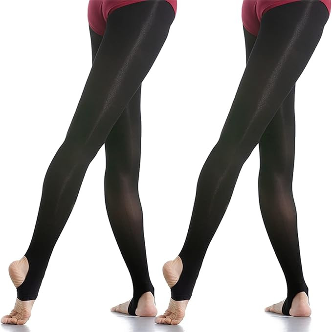 DANCEYOU Black Tights for Girls Toddler Black Dance Tights for Women Footless/Convertible/Stirrup... | Amazon (US)