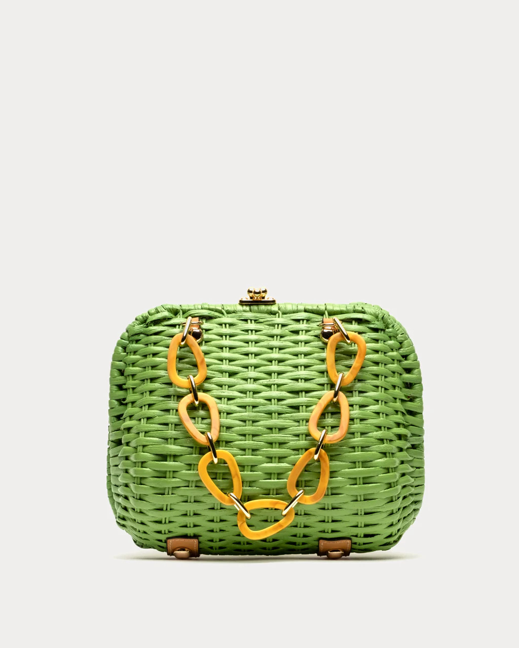 Hen Wicker Basket - Lime Green | Frances Valentine