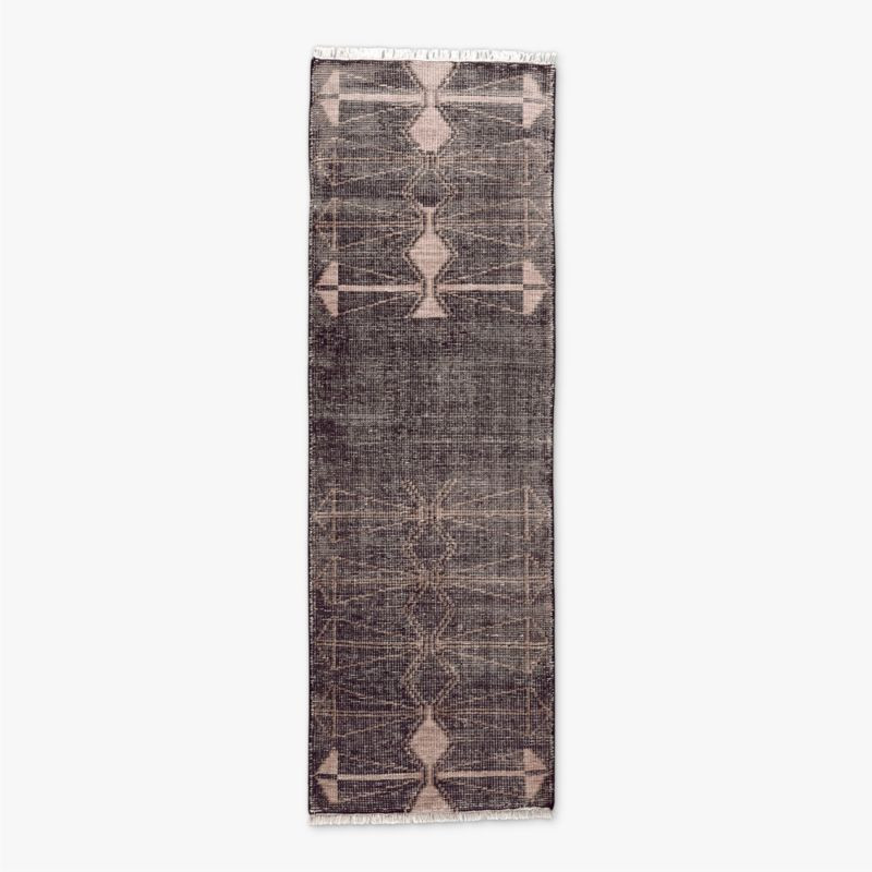 Luma Hand-Knotted Black New Zealand Wool Runner Rug 2.5'x8' by Ackerman + Reviews | CB2 | CB2