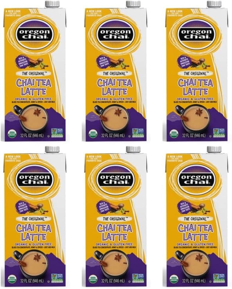 Oregon Chai, Organic and Gluten Free Chai Tea Latte Concentrate, The Original, 32 Fl Ounce Boxes ... | Amazon (US)