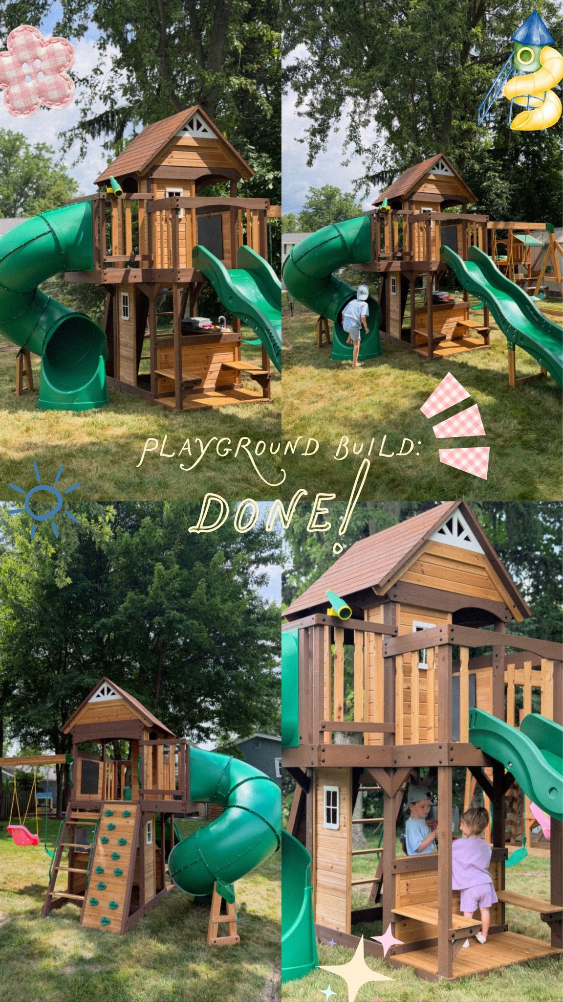 Our new swingset is officially done! 🥳🛝☀️ We finished the tube slide yesterday and it’s sooo good! The kids are so happy & it was worth every second 🤍🤍

Backyard discovery, kids swingset, tube slide, cedar wood swingset, playground

#LTKHome #LTKSeasonal #LTKKids