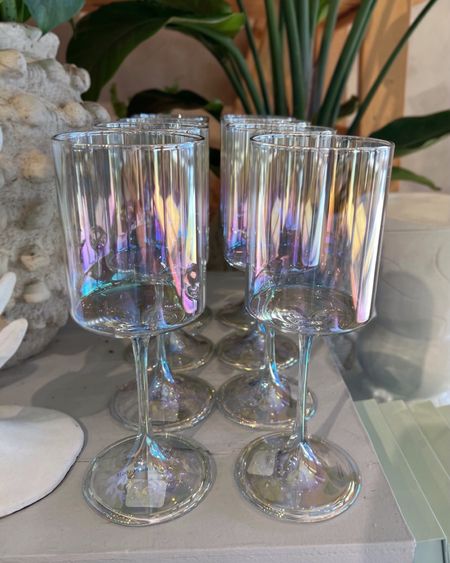I’m a big fan iridescent glassware for dinner parties, luncheons and/or brunch. The pretty pearly prismatic colors along with fresh cut flowers dress up and soften the table.

#LTKSpringSale #LTKparties #LTKhome