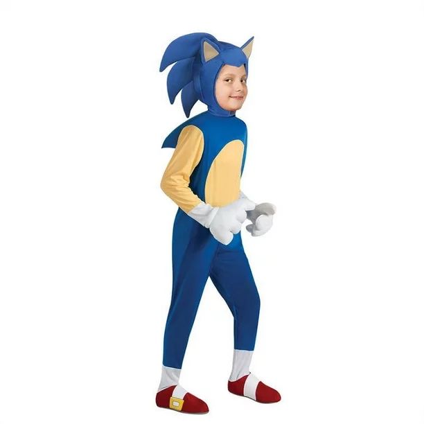 Sonic Boy Cosplay Game Play Suit Jumpsuit Hood Gloves Sonic Deluxe Child Costume Cosplay Cartoon ... | Walmart (US)