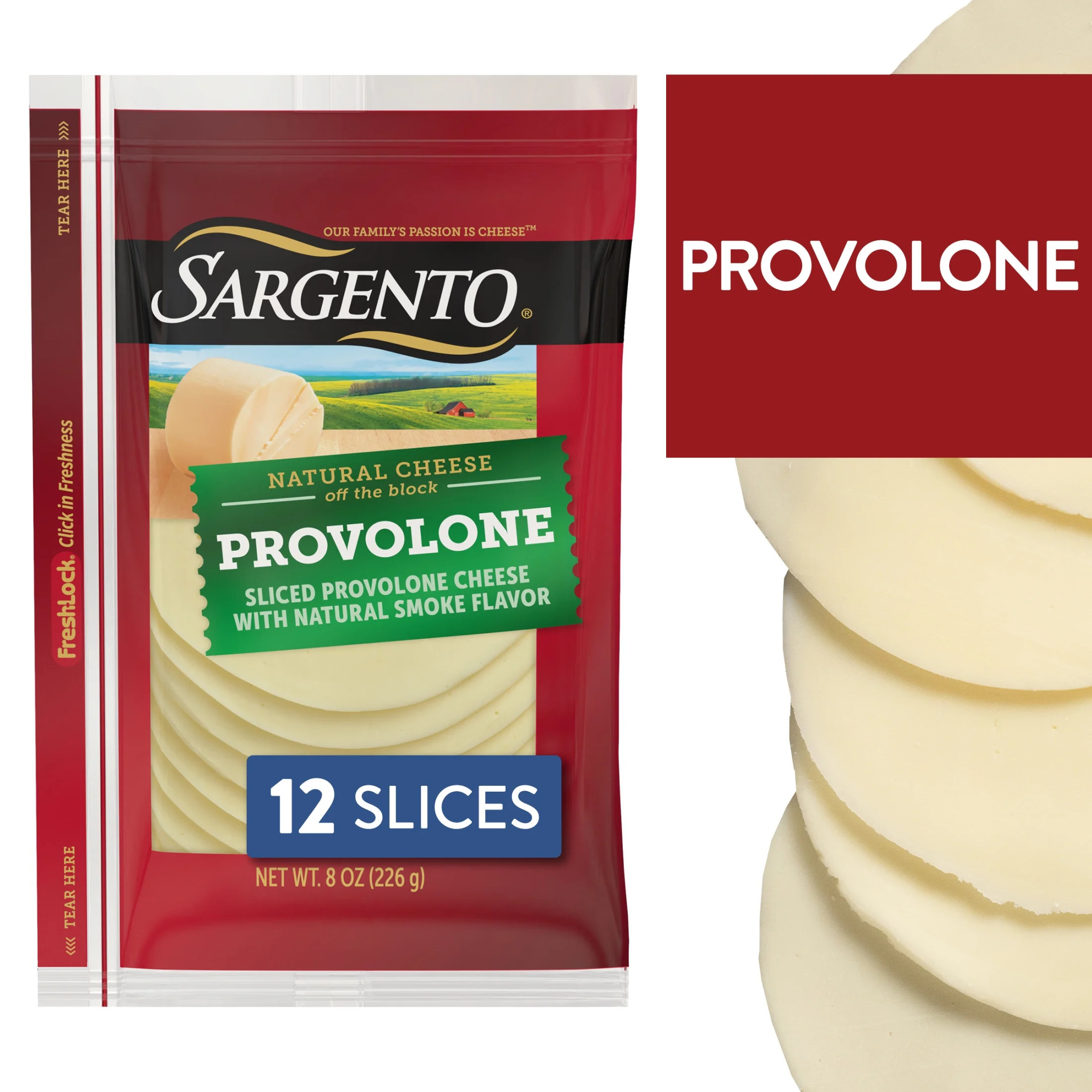 Sargento® Sliced Provolone Natural Cheese with Natural Smoke Flavor, 12 slices | Walmart (US)