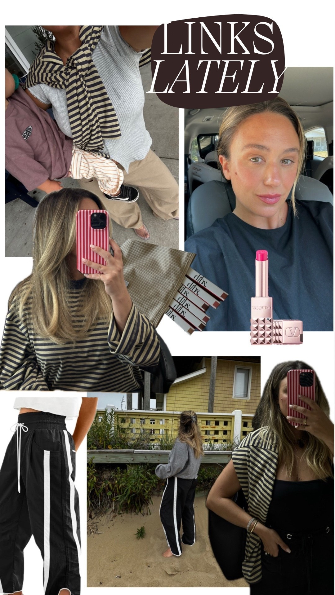 Striped shirt size S, Valentino lip combo is Extra Pink & Bold Brown. DIBS lip liner in debrief (coming sept 4th!), black track pants size L. 

#LTKBeauty #LTKFindsUnder50 #LTKFindsUnder100