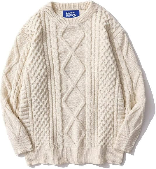 Aelfric Eden Mens Long Sleeve Van Gogh Printed Cable Knit Sweaters Casual Oversized Sweater Pullo... | Amazon (CA)