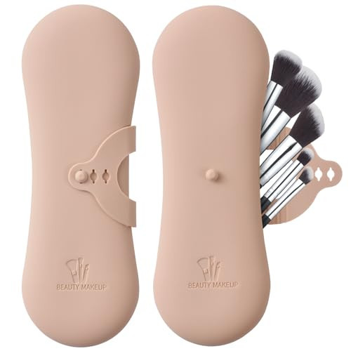 coclothy Travel Makeup Brush Holder, Anti-fall Out Silicone Portable Cosmetic Face Brushes Holder, Soft Travel Cosmetic Bag for Travel, Travel Makeup Brush Case | Amazon (US)