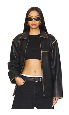 Worn Vintage Faded Jacket in Black from Revolve.com | Revolve Clothing (Global)
