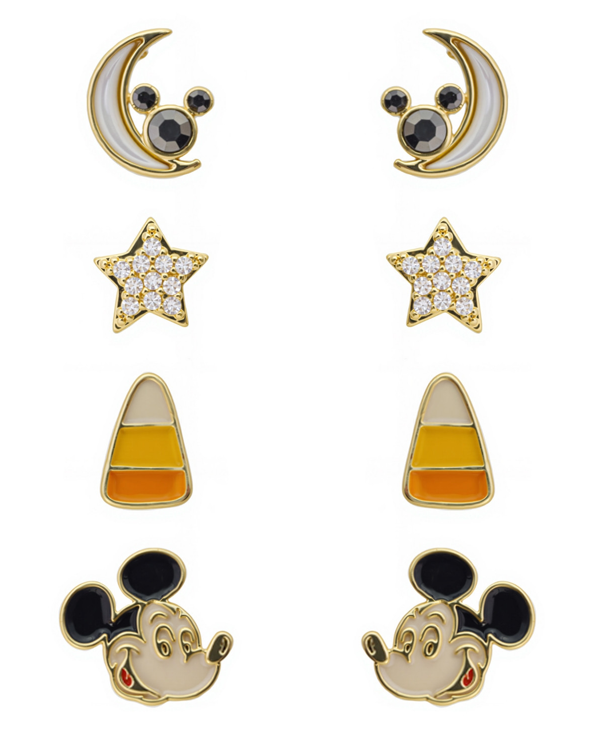 Disney Minnie Mouse Cubic Zirconia Earring Set - Gold | Macy's