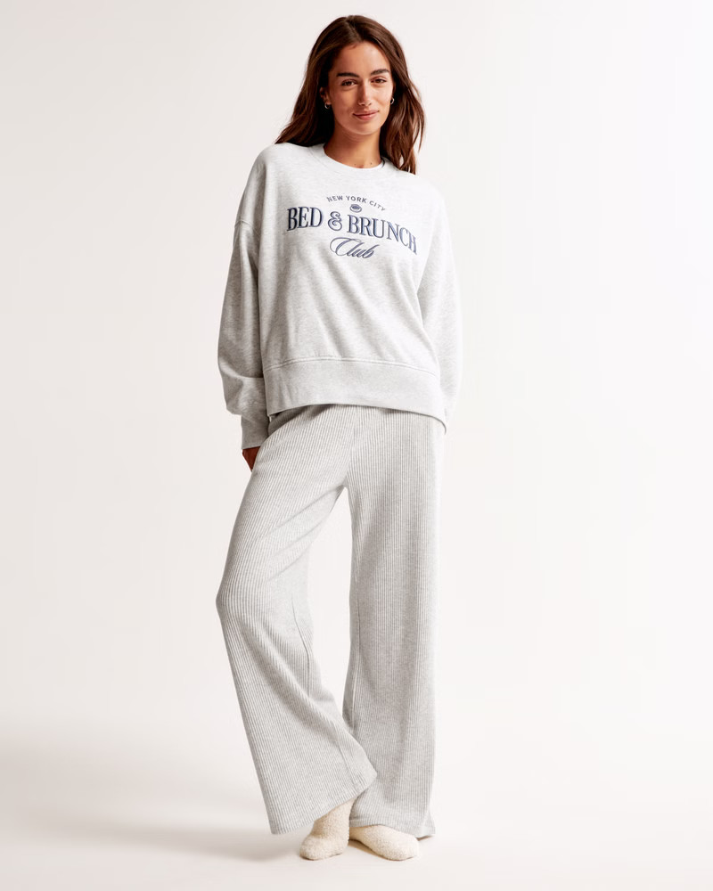 New!BestsellerMatching SetBrushed Rib Wide Leg Sweatpant | Abercrombie & Fitch (US)