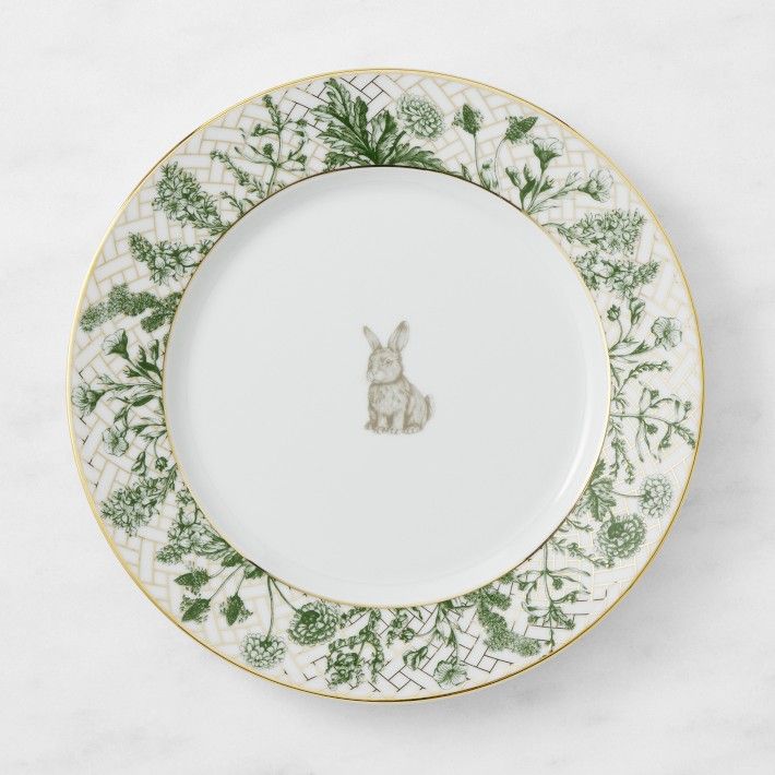 Garden Lattice Dinner Plates, Bunny | Williams-Sonoma