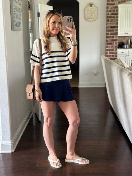 This striped top is on sale and looks cute with jeans or a skirt!