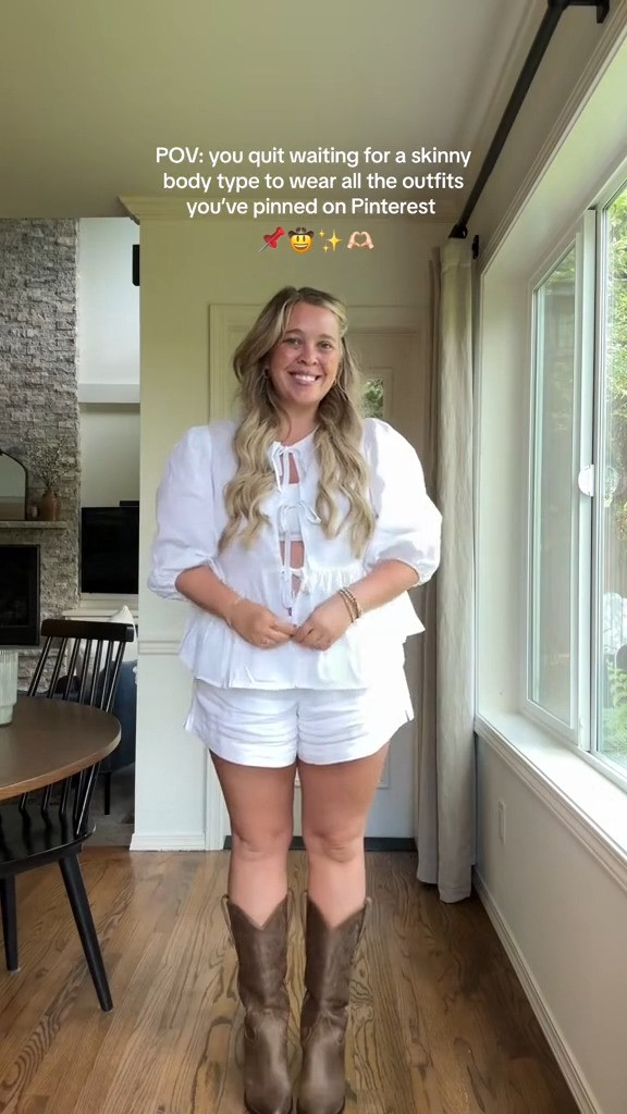 Midsize Spring Outfit from Amazon. Wearing a size large in the top! Boots are from Free People, but I linked similar ones! 

Size 12 | Large | 5'4" 

 #LTKMidsize #LTKFindsUnder50 #LTKFindsUnder100