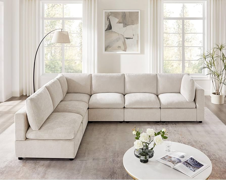Modular Sectional Sofa, Convertible Sofa Couch Modular Sofa with Ottoman, Sectional Sofas for Liv... | Amazon (US)