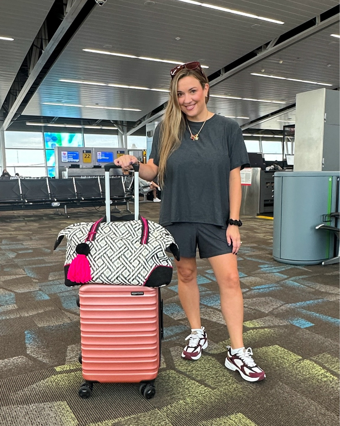 Comfy travel day fit! Carry on is from a boutique. Leopard shoes are AMAZING! Affordable luggage and buttercore clothes!

#LTKMidsize #LTKootd #LTKTravel
