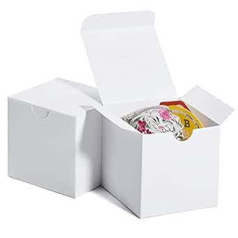 MESHA White Gift Box 50PC 3x3x3'' Sturdy Gift Boxes with Lids, Bridesmaid Proposal Gifts Box, Bri... | Amazon (US)