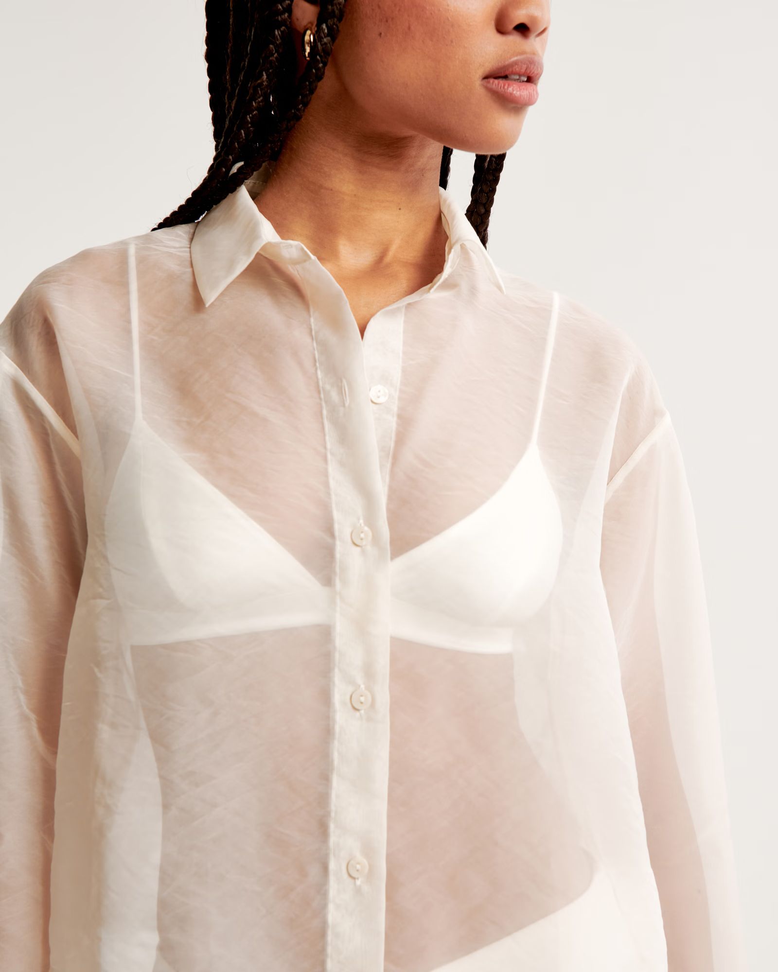 Long-Sleeve Sheer Shirt | Abercrombie & Fitch (US)