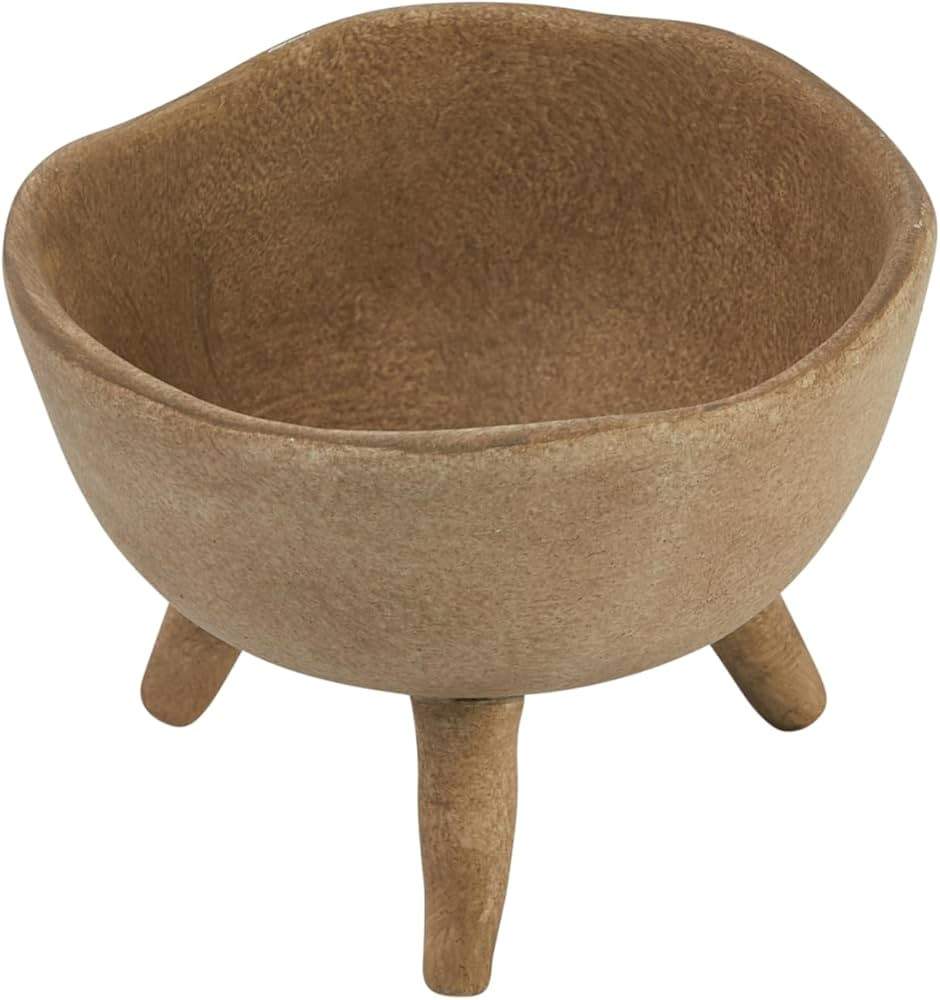 Creative Co-Op Boho Terracotta Footed Planter with Organic Edge, Matte Taupe | Amazon (US)