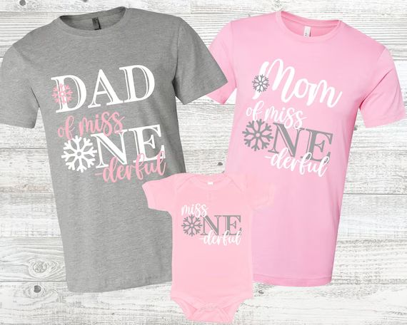 Pink and Silver Snowflake 1st Birthday Shirts  Winter - Etsy | Etsy (US)