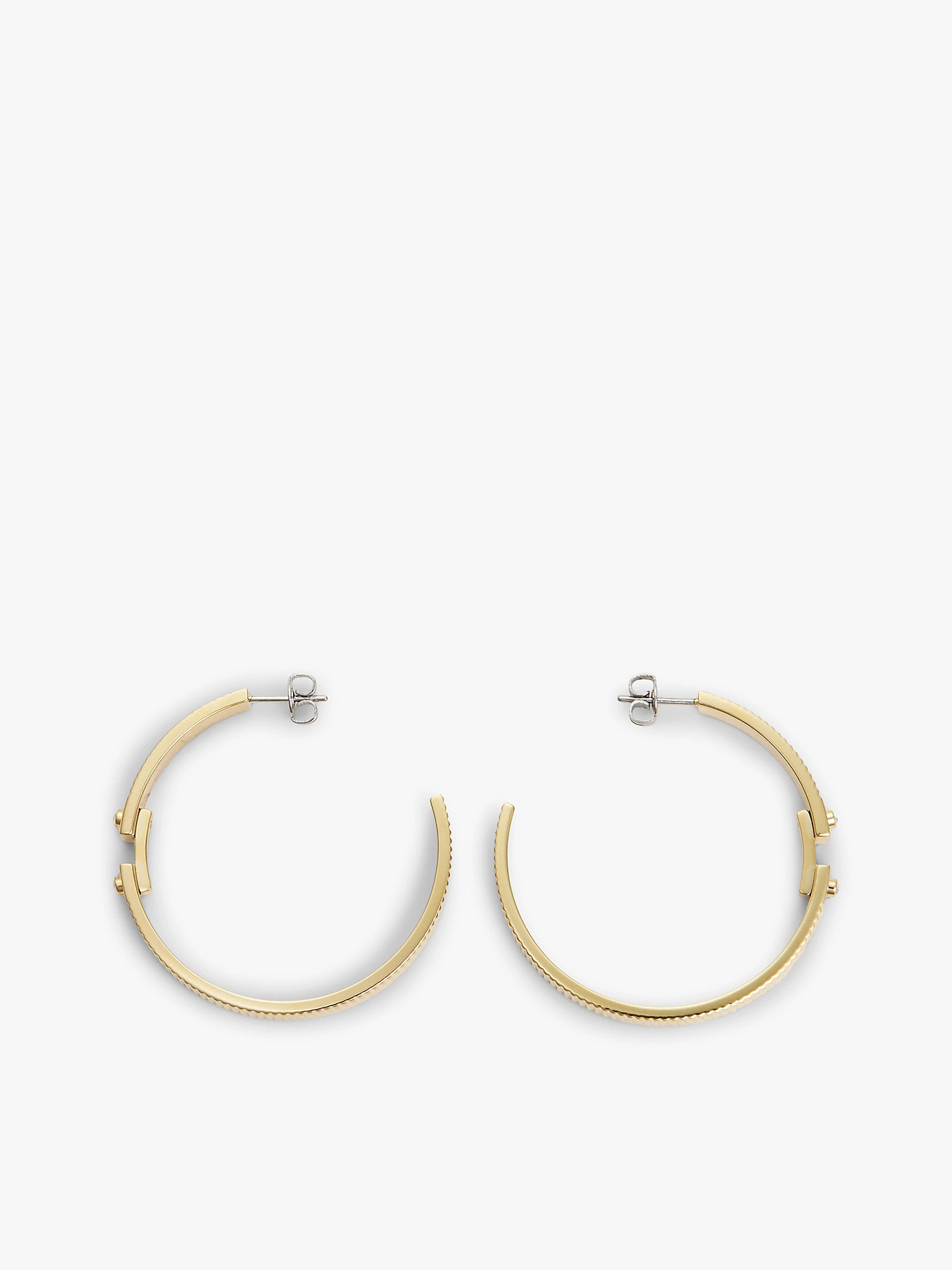 Gold-Plated Stripe Hoop Earrings | Gold | Tommy Hilfiger | Tommy Hilfiger UK