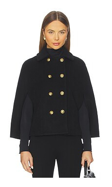 Alice + Olivia Reynalda Double Breasted Mini Cape in Black from Revolve.com | Revolve Clothing (Global)