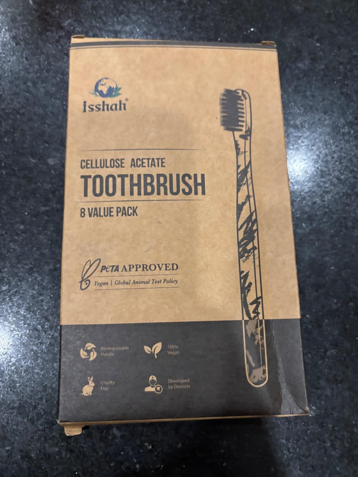 Biodegradable Eco-Friendly Cellulose Acetate Toothbrushes - 8 Count | Amazon (US)