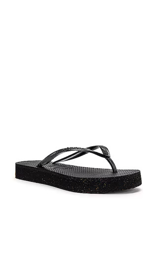 Slim Flatform Flip Flop in Black | Revolve Clothing (Global)