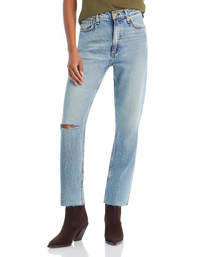 Wren High Rise Ankle Slim Straight Leg Jeans in Riley-hole | Bloomingdale's (US)