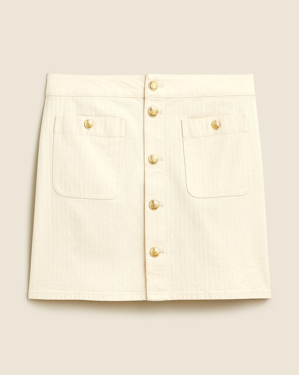 Textured denim mini skirt in ecru | J. Crew US