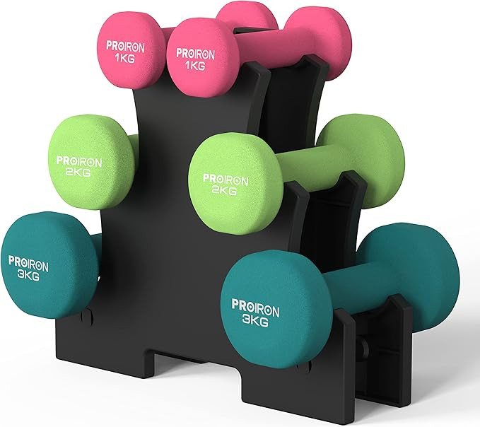 PROIRON Anti-Slip Neoprene Dumbbell Pair 1kg 1.5kg 2kg 3kg 4kg 5kg 6kg 7kg 8kg 10kg and Weights S... | Amazon (UK)