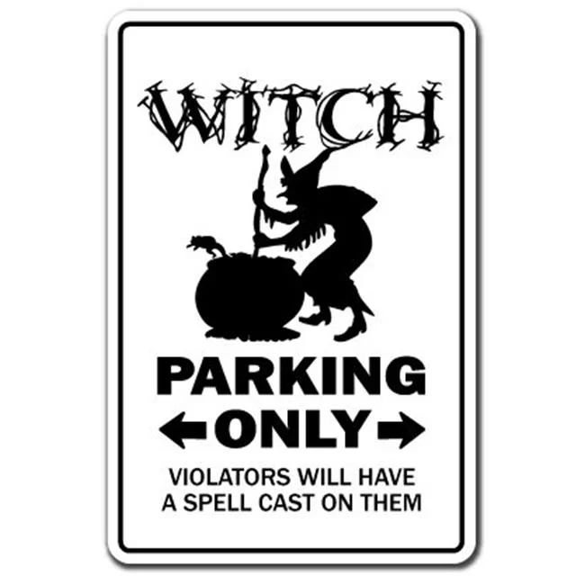 SignMission 6 x 9 in. Witch Parking Decal Broomstick Halloween Girlfriend Ghost Sign - Walmart.co... | Walmart (US)