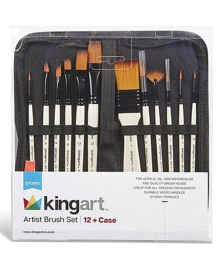 12-Pc. Artist Brush Set &amp; Case | Zulily