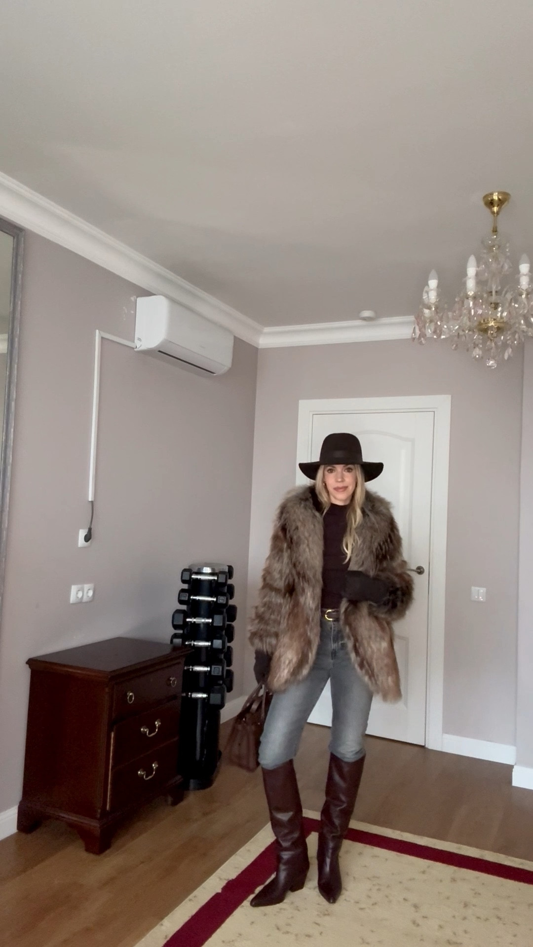 Faux fur fox coat, shearling coat, fur coat outfit, Levi’s gray jeans (on sale 40% off), brown suede gloves, Janessa Leone chocolate brown wool hat (30% off with code PRIVATESALE)

#LTKSeasonal #LTKFindsUnder100 #LTKSaleAlert