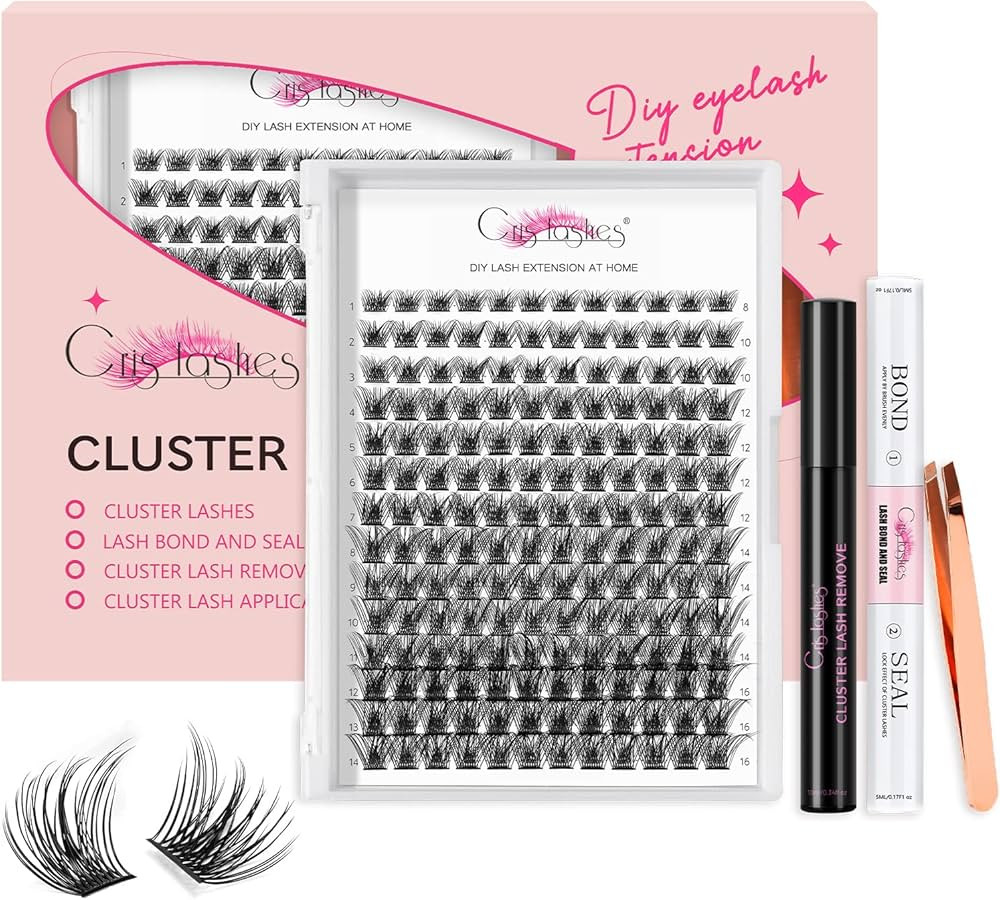 DIY Extension Kit - 168 PCS 8-16mm Mixed Lashes, Lash Bond and Seal, Applicator, Reusable Cluster... | Amazon (US)