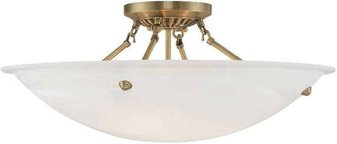 Livex Lighting 4275-01 Oasis 4-Light Ceiling Mount, Antique Brass | Amazon (US)