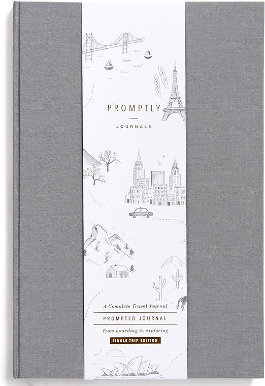 Promptly Journals – Compact Travel Journal, Elegant Minimalist Design, Linen Wrapped, Prompts t... | Amazon (US)